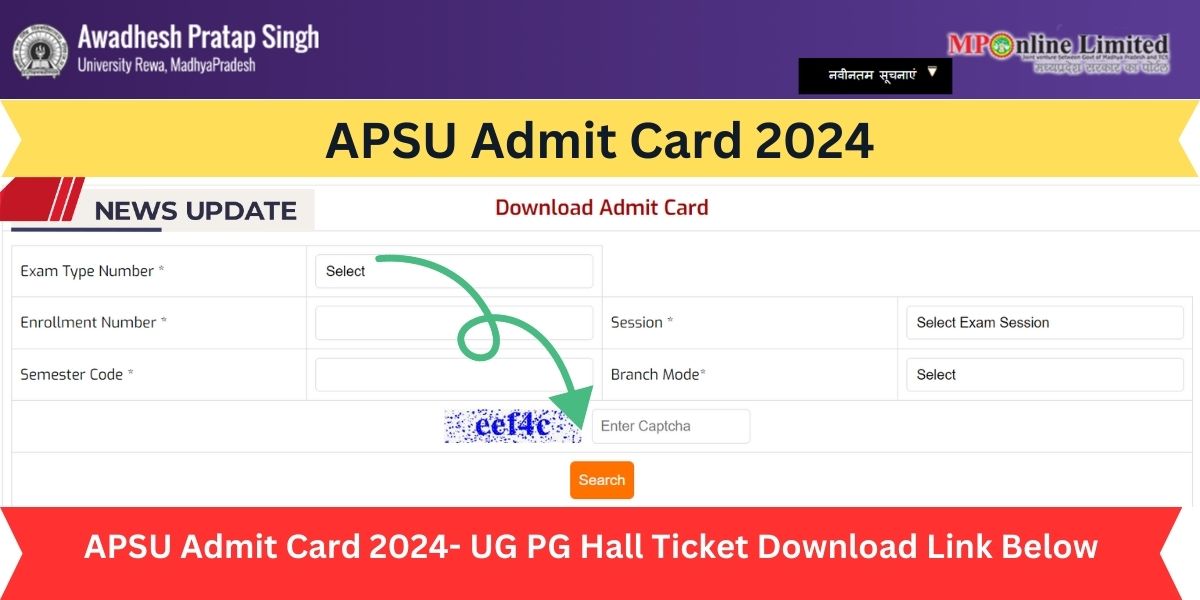 APSU Admit Card 2024- UG PG Hall Ticket Download Link Below