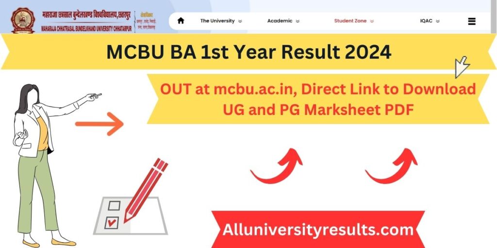 MCBU BA 1st Year Result 2024 OUT at mcbu.ac.in, Direct Link to Download UG and PG Marksheet PDF
