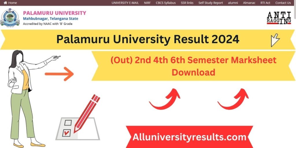 Palamuru University Result 2024: (Out) 2nd 4th 6th Semester Marksheet Download