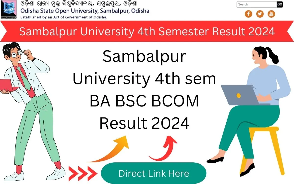 Sambalpur University 4th sem BA BSC BCOM Result 2024
